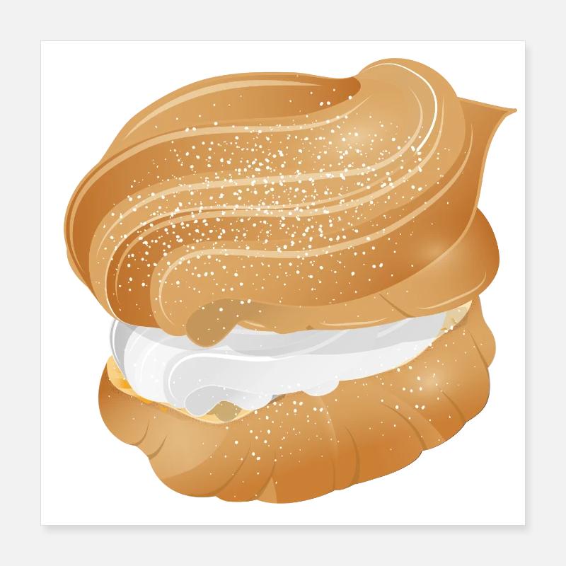 Illustration d’une crème fourrée feuilletée Poster 40 x 40 cm