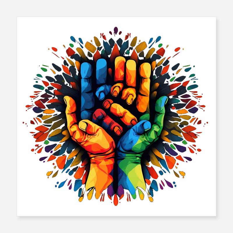 Sharing is Caring - Community - Helping Hand Poster 16" x 16" (40x40 cm)