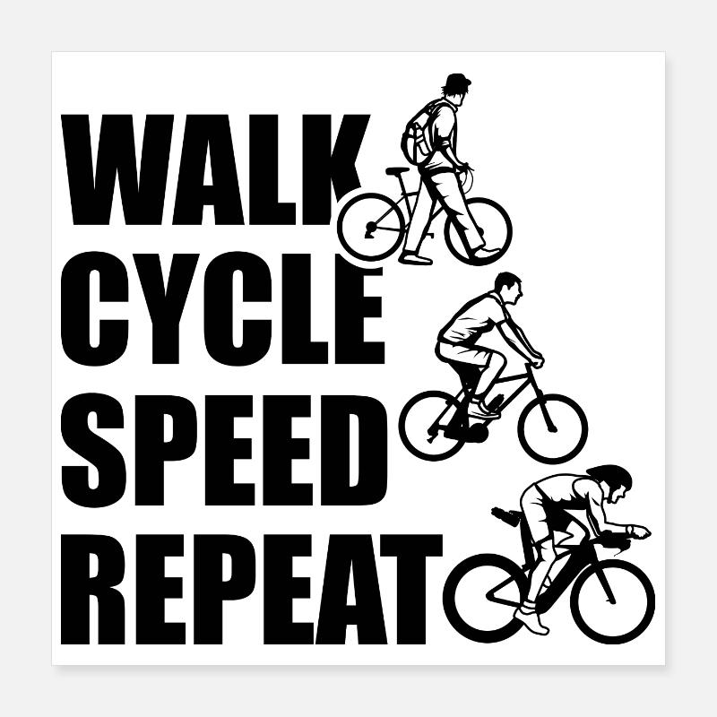 Walk Cycle Speed Repeat Poster 40x40 cm
