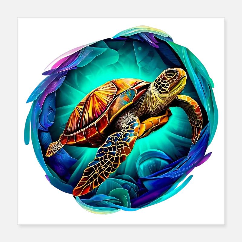 Sea turtle Poster 16" x 16" (40x40 cm)