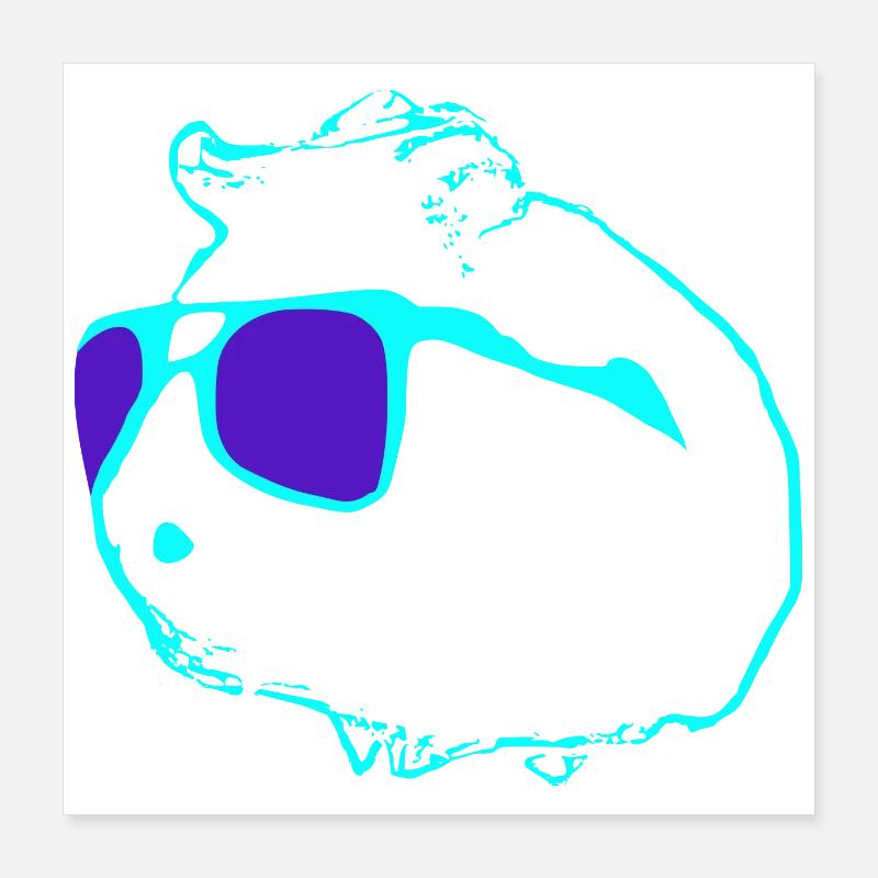 Cooles Meerschwein Poster 40x40 cm