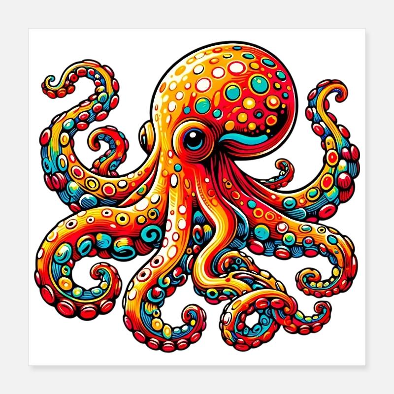 Pieuvre Poster 40 x 40 cm