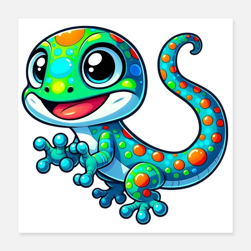 Gecko Poster 40 x 40 cm
