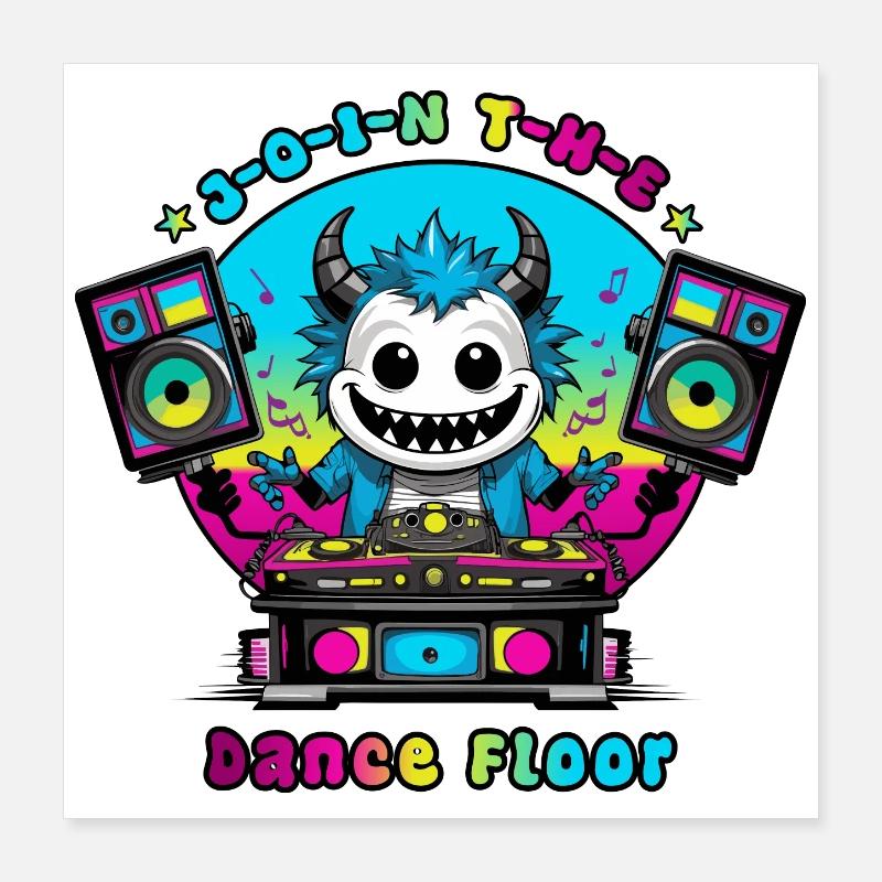 Monstre disco Poster 40 x 40 cm