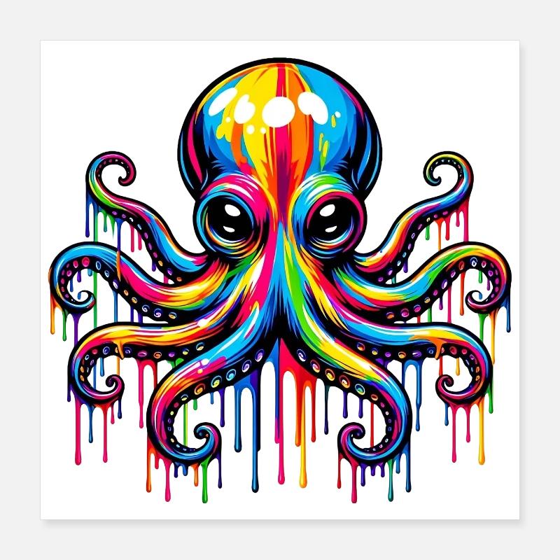 Octopus Poster 16" x 16" (40x40 cm)