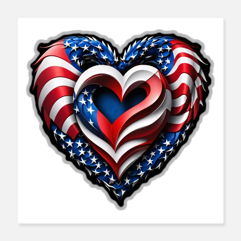 Le cœur Poster 40 x 40 cm