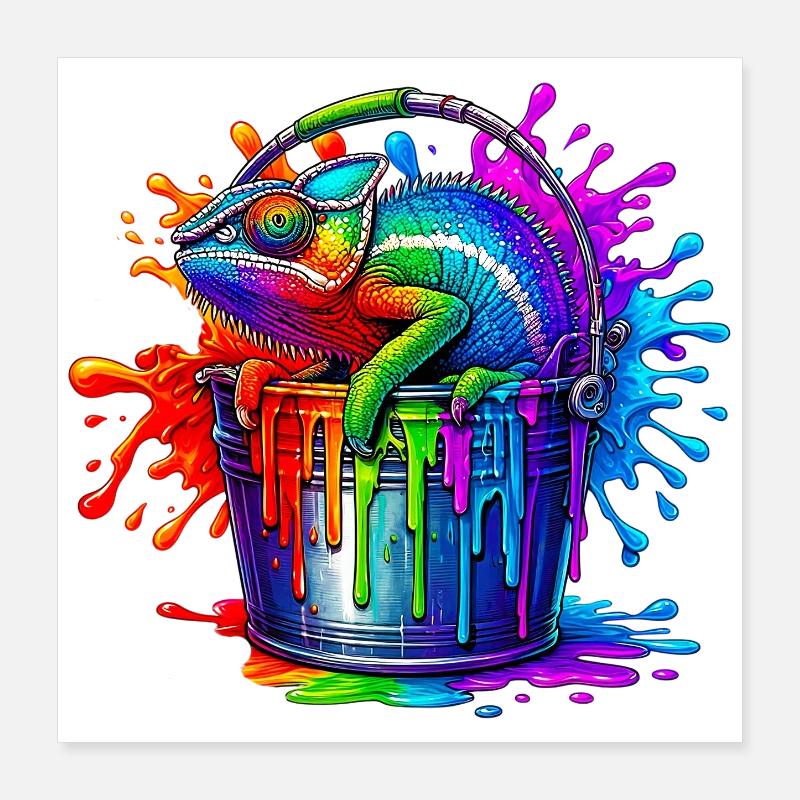 Chamäleon Poster 40x40 cm