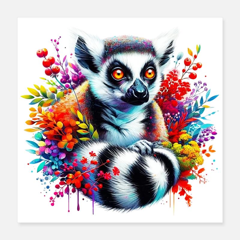 Lémurien Poster 40 x 40 cm