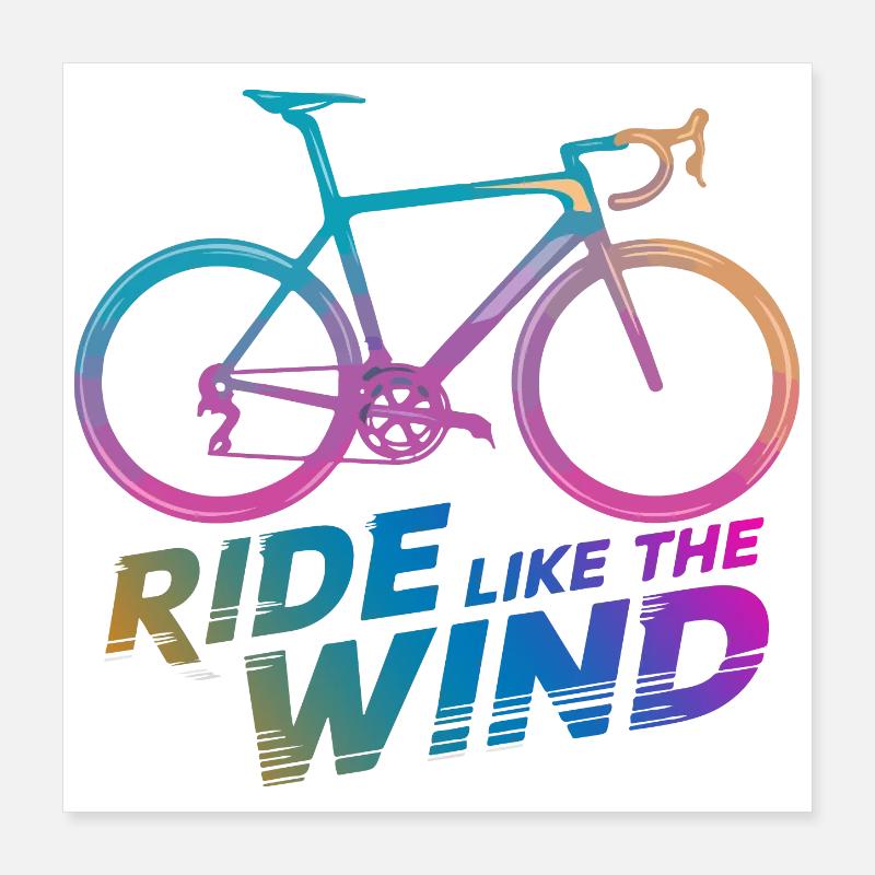 Graphique de balade à vélo dégradée Poster 40 x 40 cm