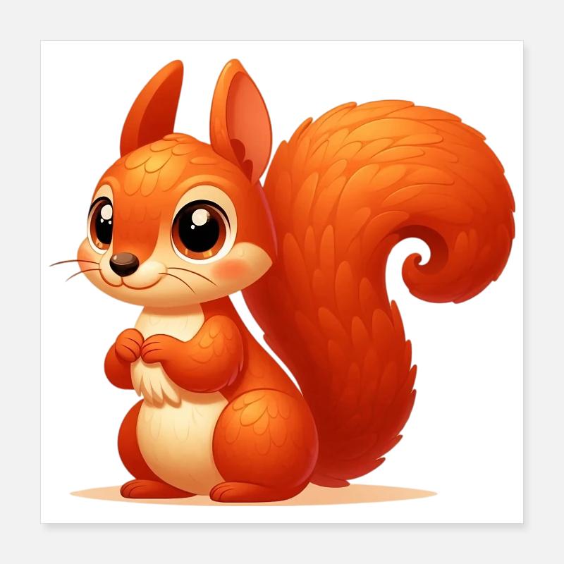 Écureuil Poster 40 x 40 cm