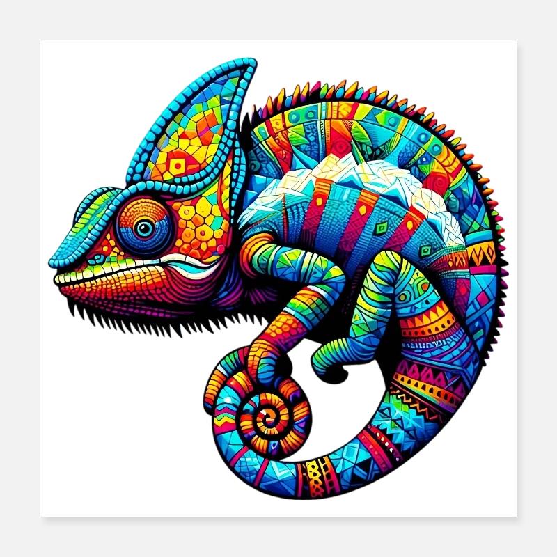 Caméléon Poster 40 x 40 cm