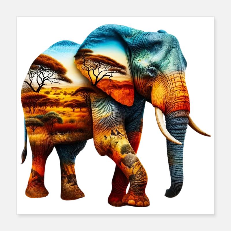 Elefant Poster 40x40 cm
