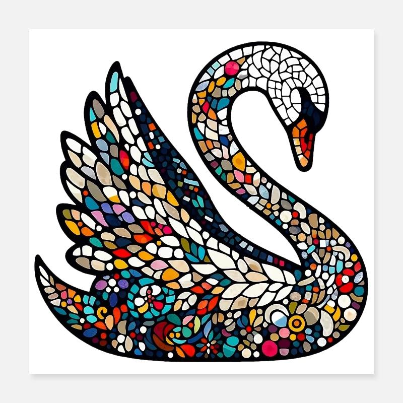 Schwan Poster 40x40 cm