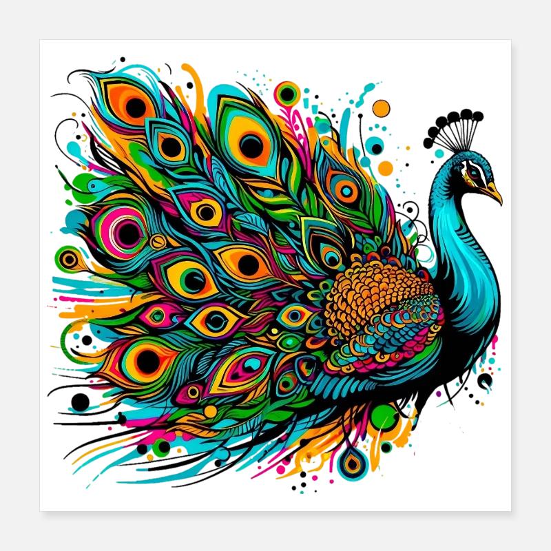 Peacock Poster 16" x 16" (40x40 cm)