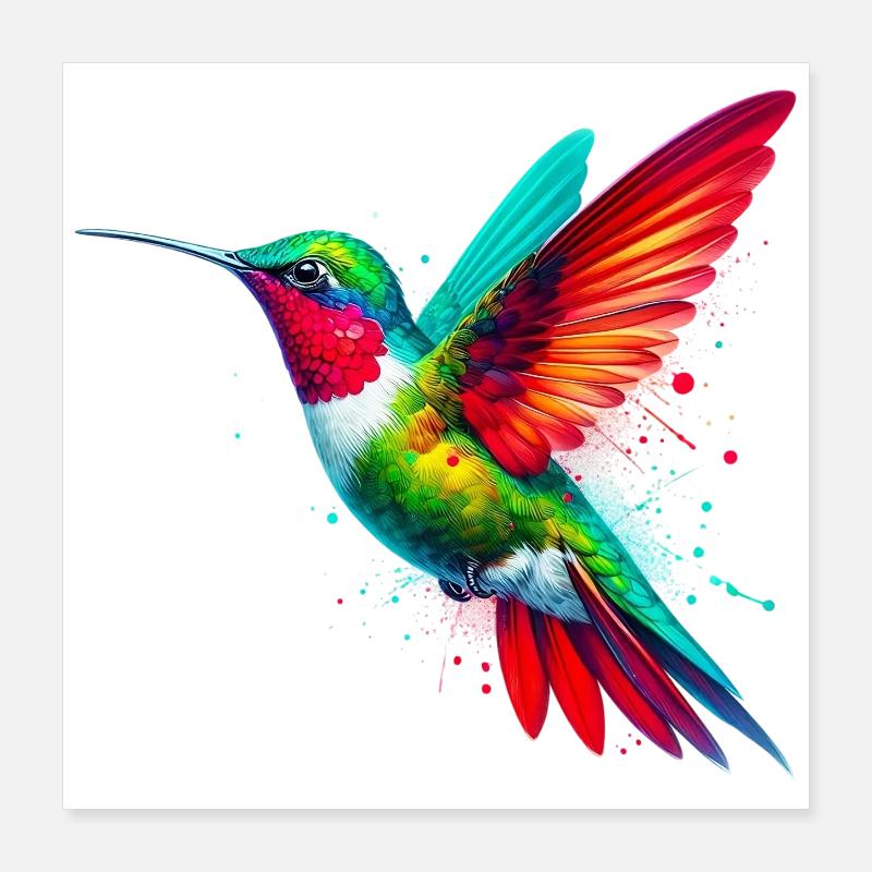 Kolibri Poster 40x40 cm