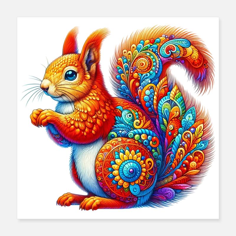 Eichhörnchen Poster 40x40 cm