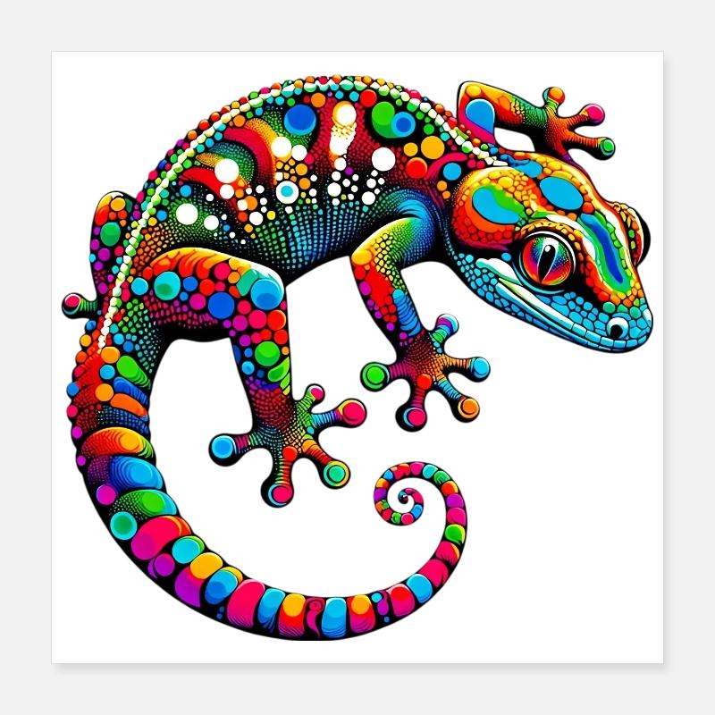 Gecko Poster 40x40 cm