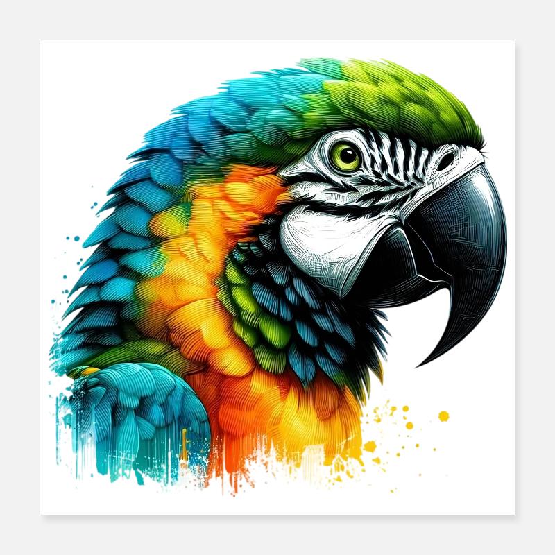 Papagei Poster 40x40 cm