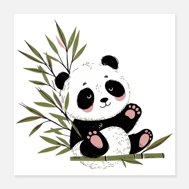 Panda Poster 40 x 40 cm