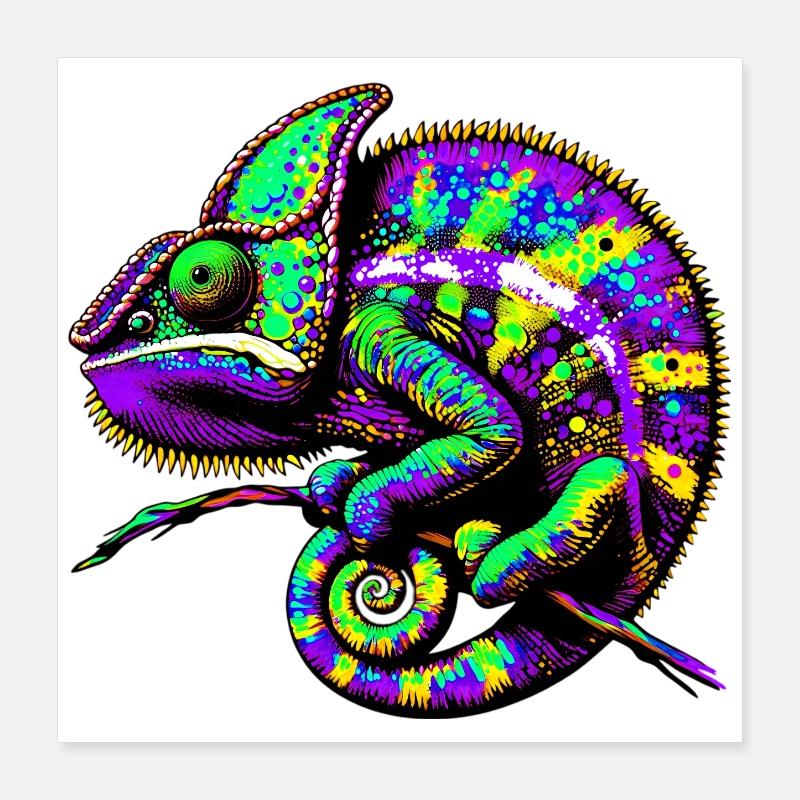 Caméléon Poster 40 x 40 cm