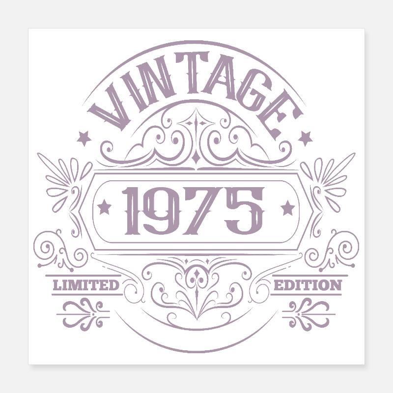 Édition limitée Anniversary Vintage 1975 Poster 40 x 40 cm