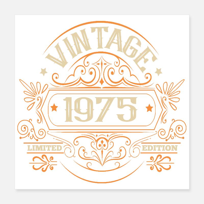 Édition limitée Anniversary Vintage 1975 Poster 40 x 40 cm