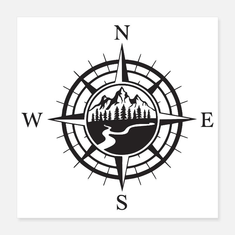 Montagnes - L’aventure vous attend Poster 40 x 40 cm