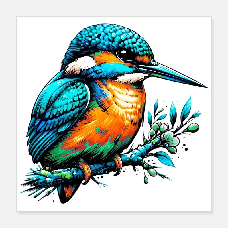 Eisvogel Poster 40x40 cm