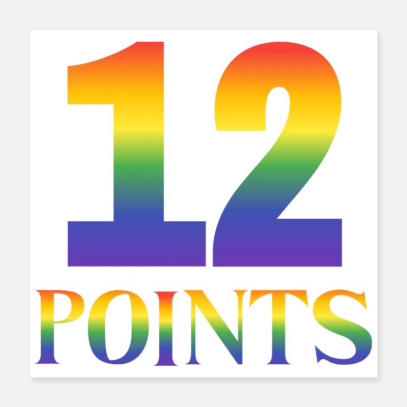 12 points Concours Eurovision de la chanson Poster 40 x 40 cm