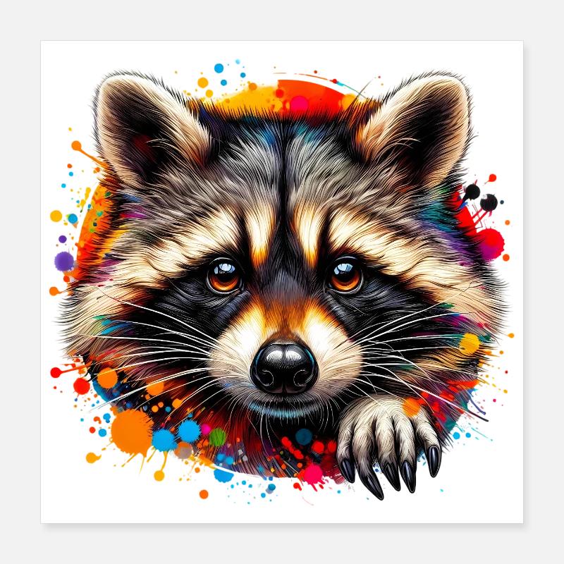 Raton laveur Poster 40 x 40 cm