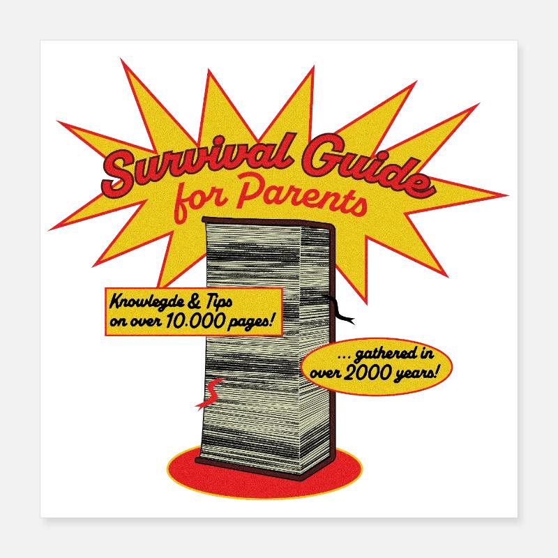 Survival Guide for Parents - Retro Comic Style Poster 16" x 16" (40x40 cm)