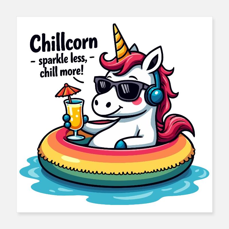 Chillcorn – scintiller moins, chiller plus Poster 40 x 40 cm