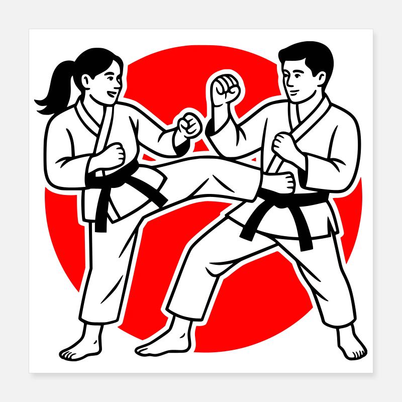 Karate Kumite Poster 40x40 cm