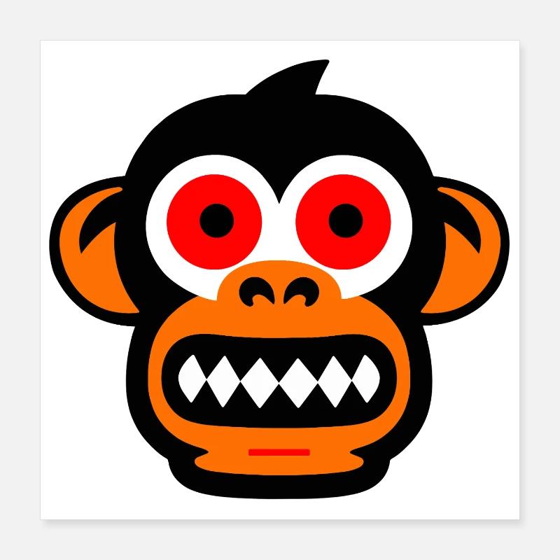 monkey face Poster 16" x 16" (40x40 cm)