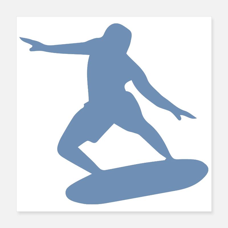 Planche de surf minimaliste Surf Eau Été Poster 40 x 40 cm