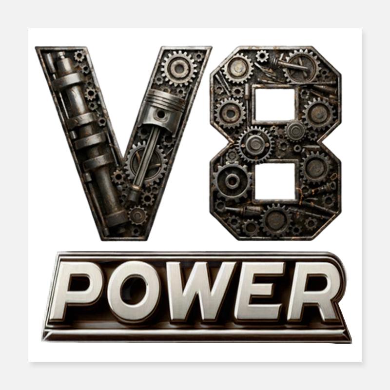 V8 Power Poster 16" x 16" (40x40 cm)