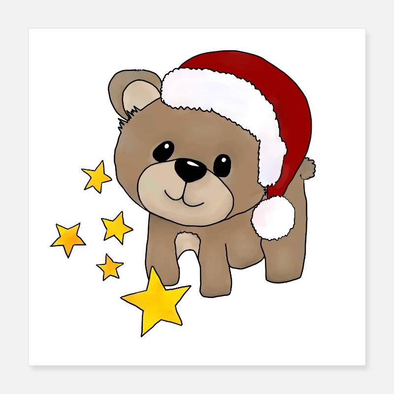 Weihnachtsbaer Poster 40x40 cm