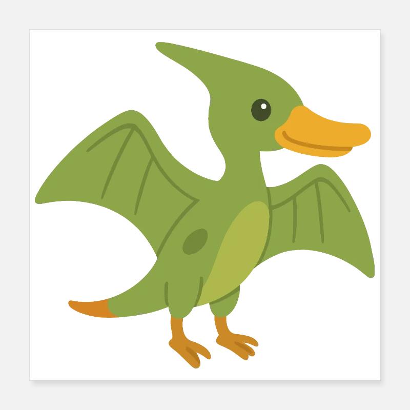 Cute Pterodactyl Duck Poster 16" x 16" (40x40 cm)
