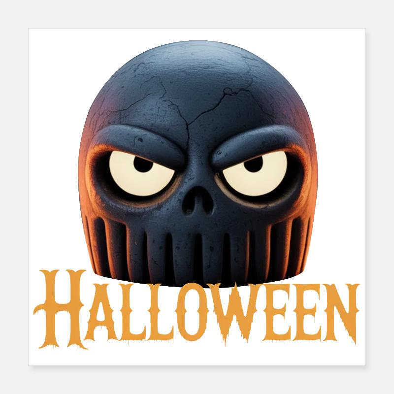 Feuer Schädel Halloween | Hexe süsses oder saures Poster 40x40 cm