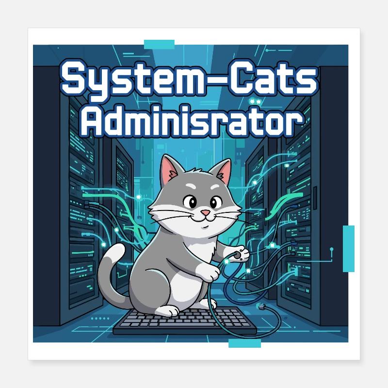 System Cats Administrator Poster 40x40 cm