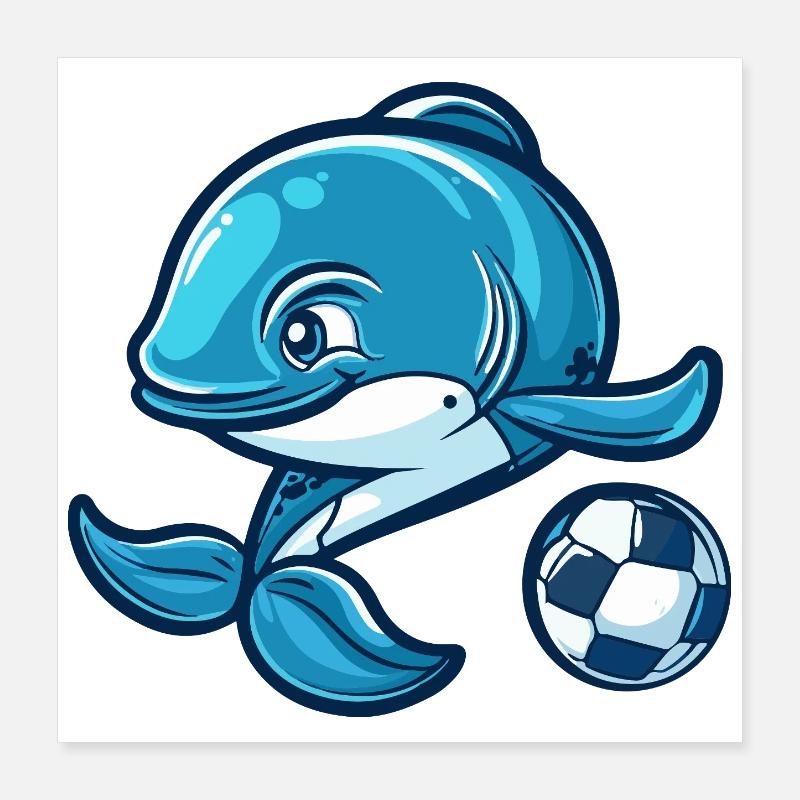 Wal Fußball Comic Poster 40x40 cm