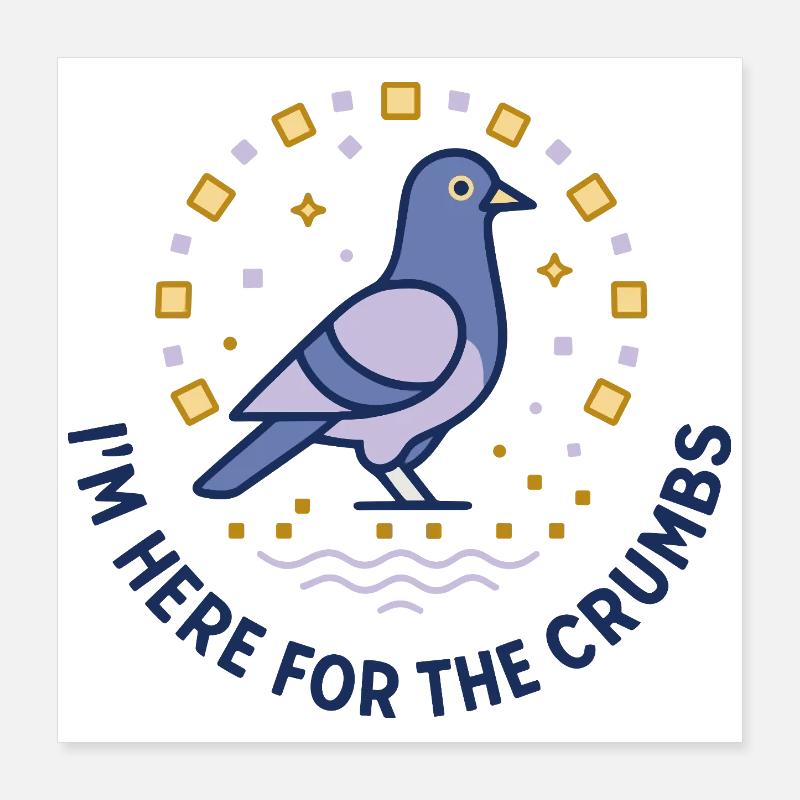 Chasseur de biscuits aux pigeons Poster 40 x 40 cm