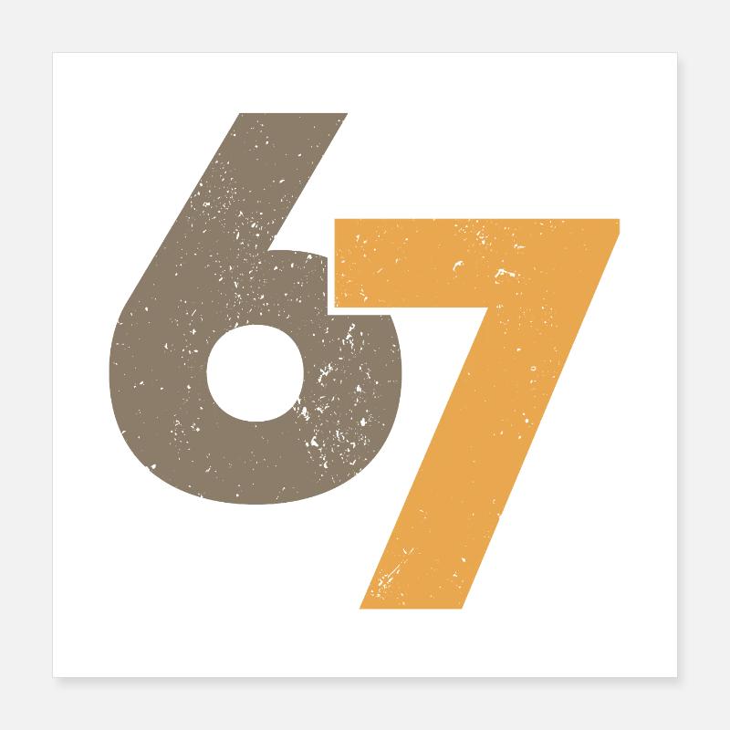 67 dans le style rétro Poster 40 x 40 cm
