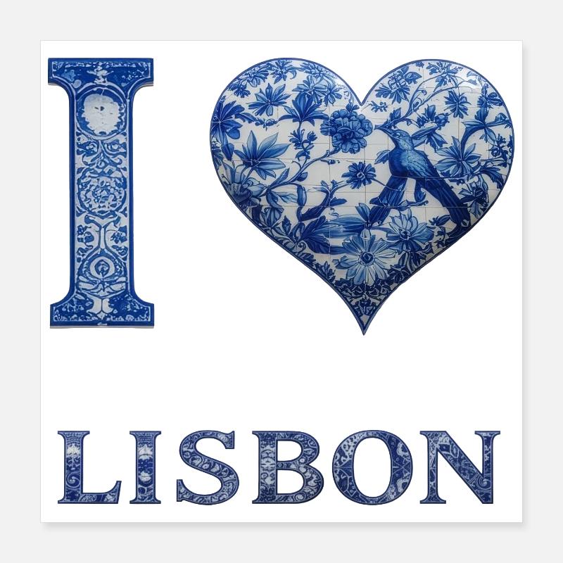 Lisbonne – Architecture en bleu Poster 40 x 40 cm