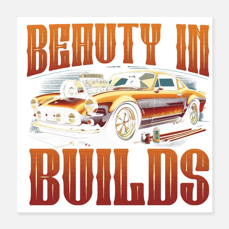 Restauration automobile beauté dans les constructions Poster 40 x 40 cm