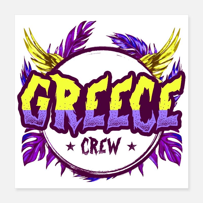 Équipe de la Grèce Colorée Poster 40 x 40 cm