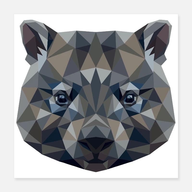 Wombat Australia Marsupial Mignon Wombat Poster 40 x 40 cm