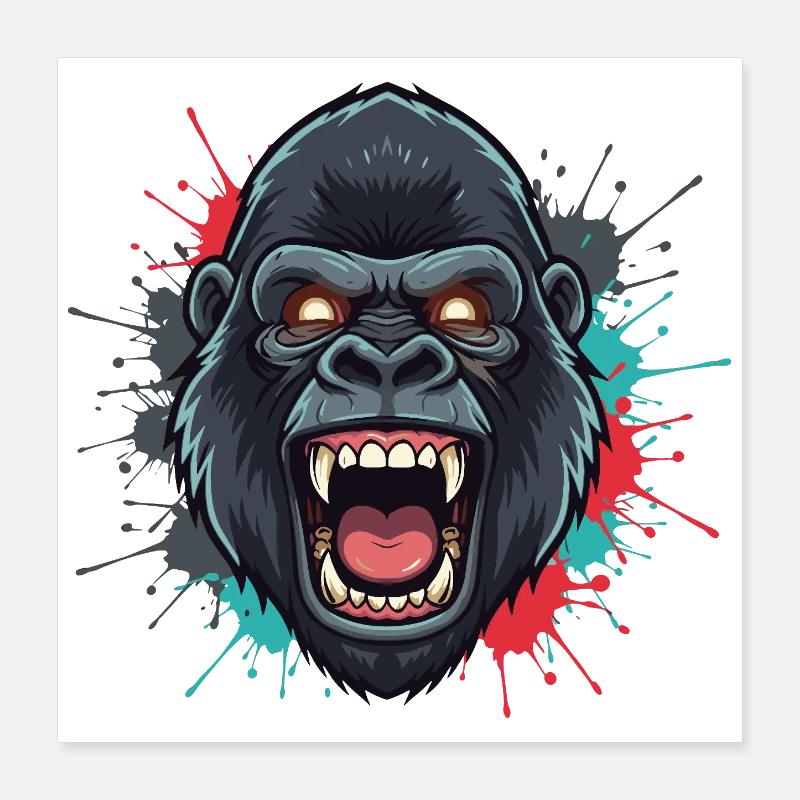Ape Roar Color Explosion Poster 16" x 16" (40x40 cm)