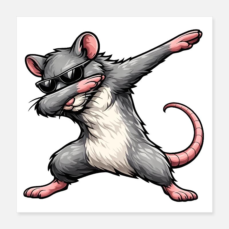 Dabbing Ratte Poster 40x40 cm