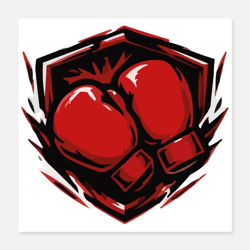 Boxen Boxhandschuhe Schild Poster 40x40 cm